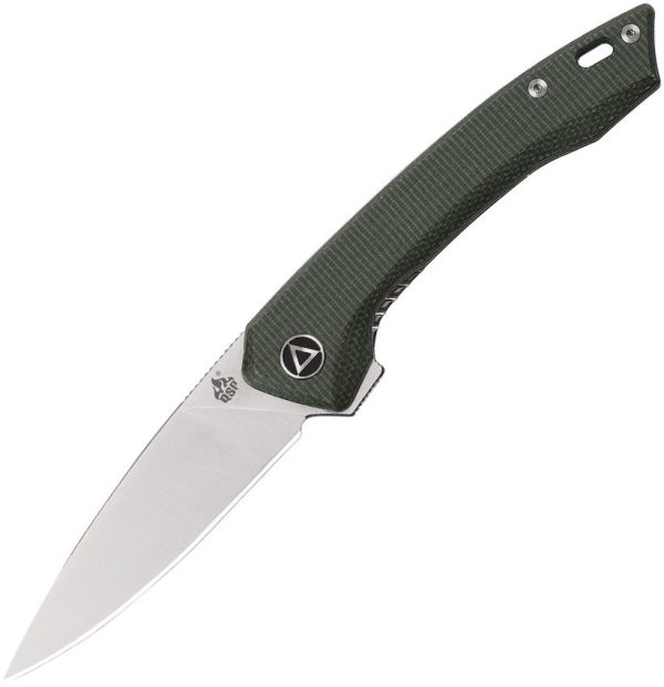 QSP Knife Leopard Linerlock - Green Micarta