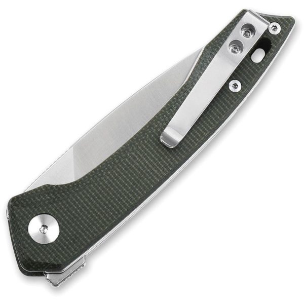 QSP Knife Leopard Linerlock - Green Micarta