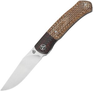 QS137B.jpg QSP Gannet Linerlock Brown 154CM Folding Knife Pocket Clip