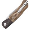 QSP Gannet Linerlock Brown 154CM Folding Knife Pocket Clip