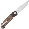 QSP Gannet Linerlock Brown 154CM Folding Knife Pocket Clip