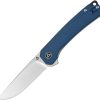 QSP Osprey Linerlock Folding Knife Blue Micarta 14C28N