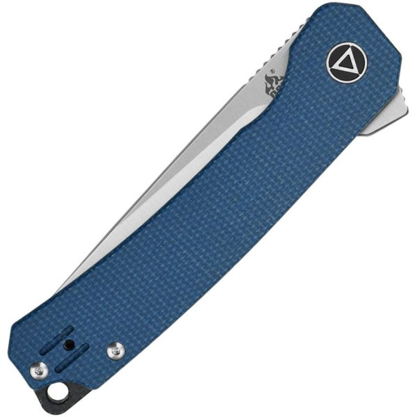 QSP Osprey Linerlock Folding Knife Blue Micarta 14C28N