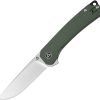 QSP Osprey Linerlock Folding Knife 14C28N Green Micarta