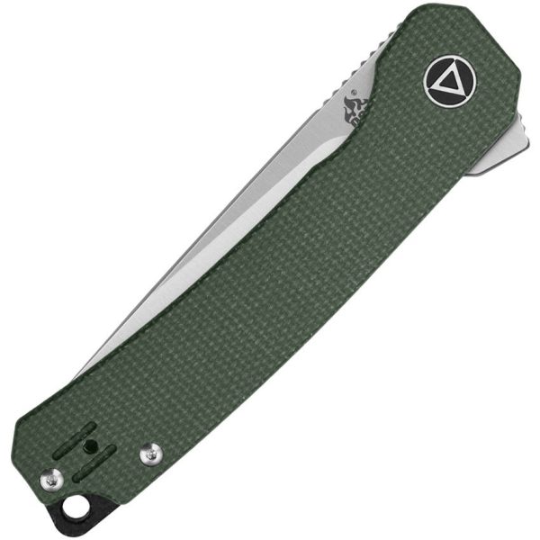 QSP Osprey Linerlock Folding Knife 14C28N Green Micarta