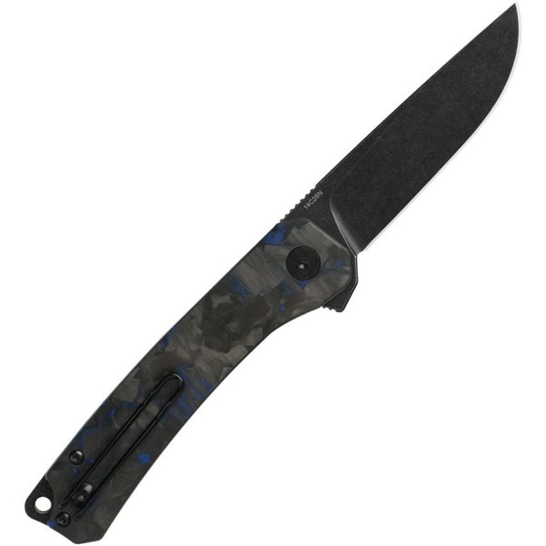 QSP Osprey Linerlock Folding Knife 14C28N Black G10 Carbon Fiber
