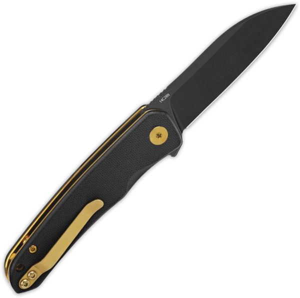 QSP Knife Otter Linerlock Blackout - Black G10 14C28N