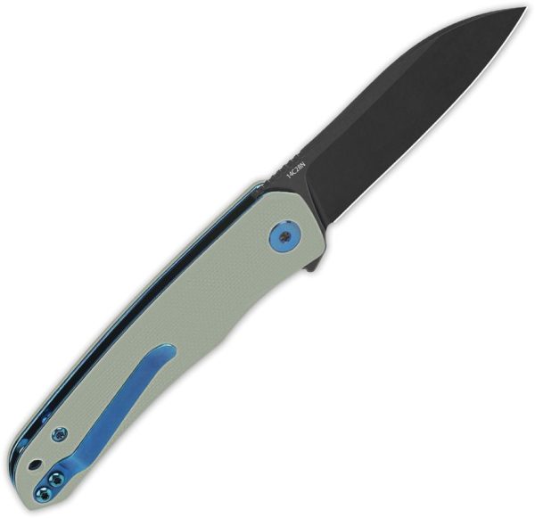 QSP Knife Otter Linerlock Black Jade - G10 14C28N