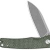 QSP Knife Otter Linerlock - Green Micarta 14C28N
