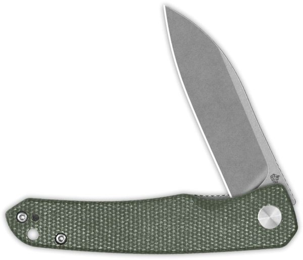 QSP Knife Otter Linerlock - Green Micarta 14C28N
