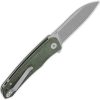QSP Knife Otter Linerlock - Green Micarta 14C28N