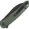 QSP Knife Otter Linerlock - Green Micarta 14C28N Blackout