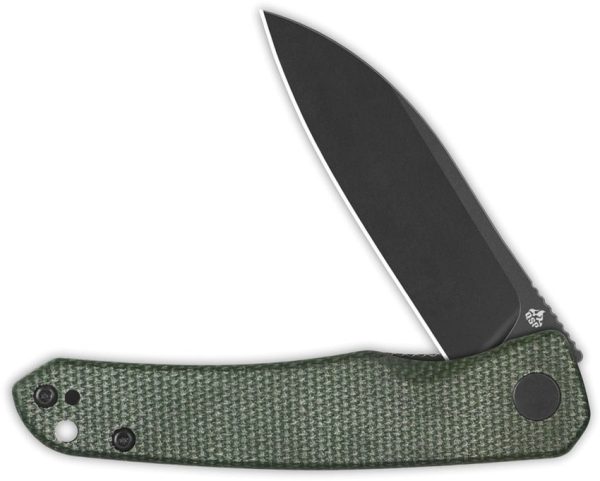 QSP Knife Otter Linerlock - Green Micarta 14C28N Blackout