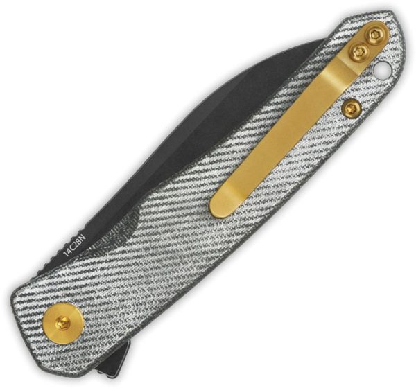 QSP Knife Otter Linerlock - Denim Micarta 14C28N Blackout