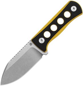 QSP Knife Canary Neck Knife - 14C28N Black/Yellow G10