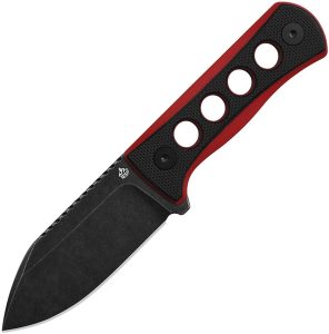 QSP Knife Canary Neck Knife Red - 14C28N Black Stonewash
