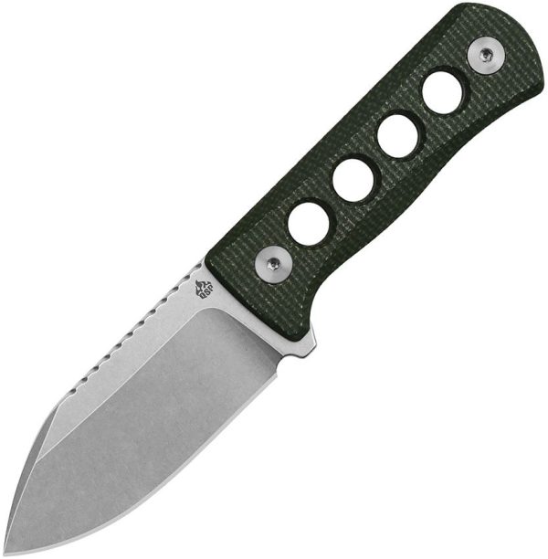 QSP Canary Neck Knife Green 14C28N Fixed Blade EDC