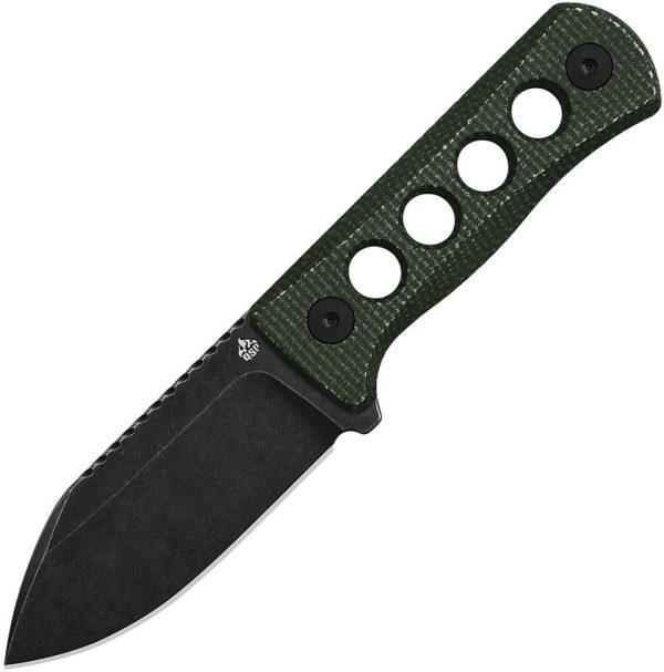 QS141C2.jpg QSP Canary Neck Knife Green 14C28N Fixed Blade EDC