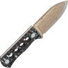 QSP Canary Neck Knife Damascus Copper Carbon Fiber Fixed Blade