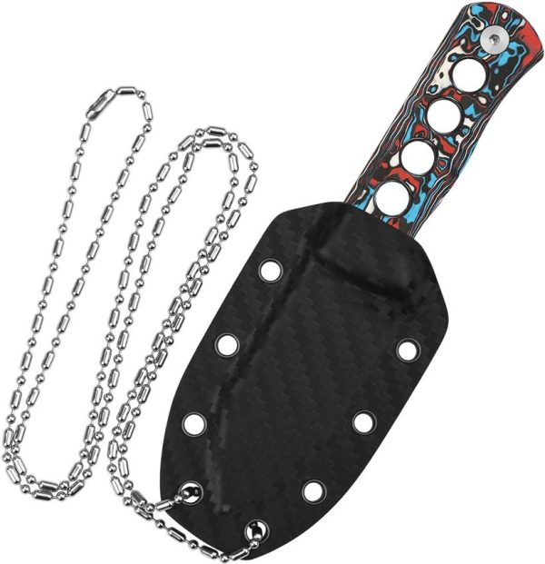 QS141J_add_03.jpg QSP Canary Neck Knife Damascus Steel Fixed Blade Red CF