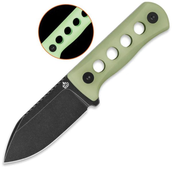QSP Canary Neck Knife 14C28N Glow Resin Fixed Blade Kydex