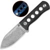 QS141L.jpg QSP Canary Neck Knife Blue GITD Damascus Fixed Blade