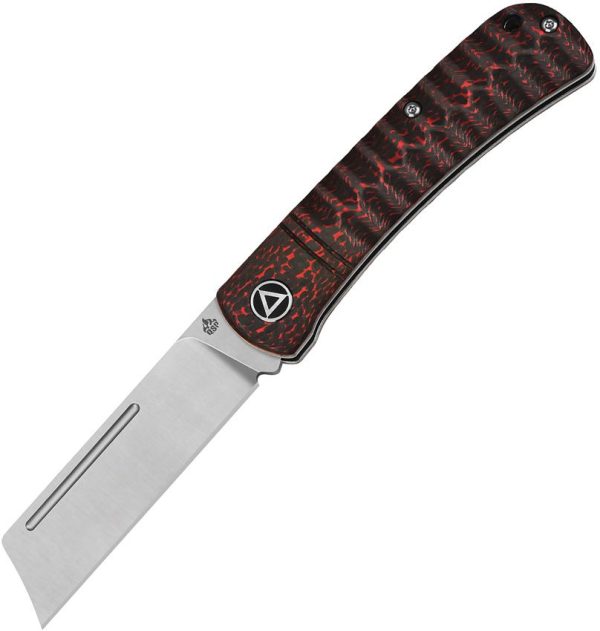 QSP Hedgehog Slip Joint Red Carbon Fiber Folding Knife 14C28N