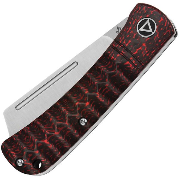 QSP Hedgehog Slip Joint Red Carbon Fiber Folding Knife 14C28N