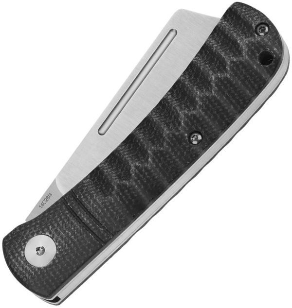 QS142E_add_01.jpg QSP Hedgehog Slip Joint Folding Knife Black Micarta 14C28N