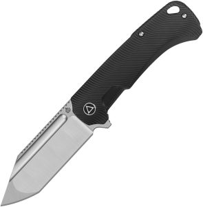 QSP Rhino Framelock Satin Black M390 Folding Knife Titanium