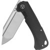 QSP Rhino Framelock Satin Black M390 Folding Knife Titanium