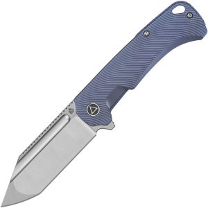 QSP Rhino Framelock Satin Blue M390 Folding Knife