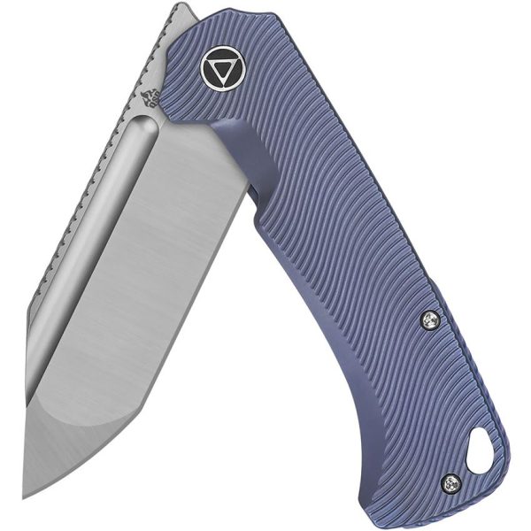 QSP Rhino Framelock Satin Blue M390 Folding Knife