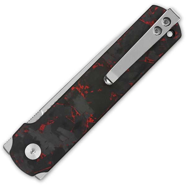 QSP Lark Linerlock Folding Knife 14C28N Stainless Red Carbon Fiber