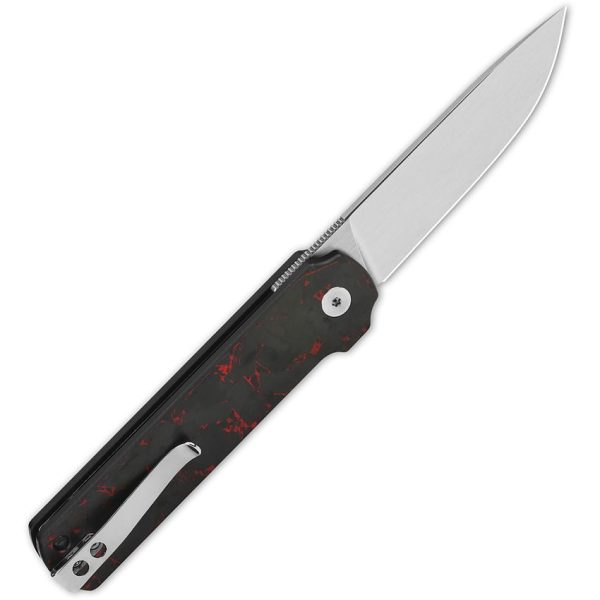 QSP Lark Linerlock Folding Knife 14C28N Stainless Red Carbon Fiber