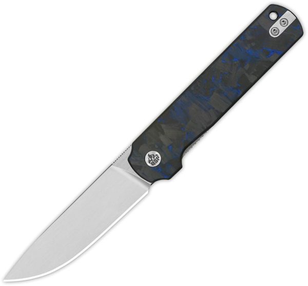 QSP Lark Linerlock Folding Knife 14C28N Blade Blue Carbon Fiber