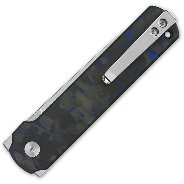 QSP Lark Linerlock Folding Knife 14C28N Blade Blue Carbon Fiber