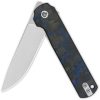 QSP Lark Linerlock Folding Knife 14C28N Blade Blue Carbon Fiber