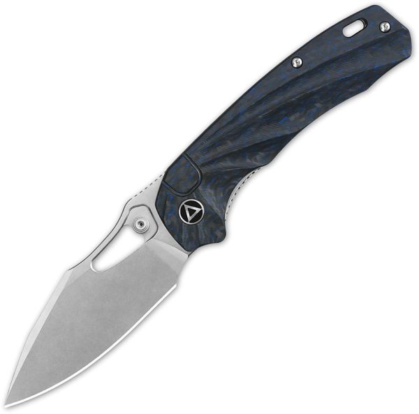 QSP Hornbill Linerlock Blue Carbon Fiber S35VN Folding Knife