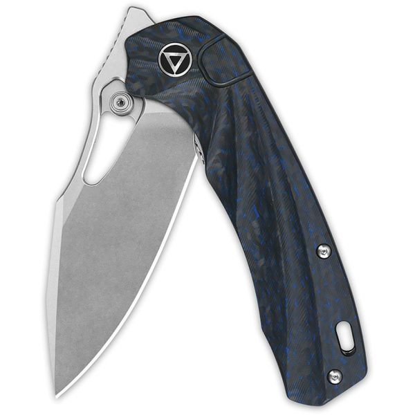 QSP Hornbill Linerlock Blue Carbon Fiber S35VN Folding Knife