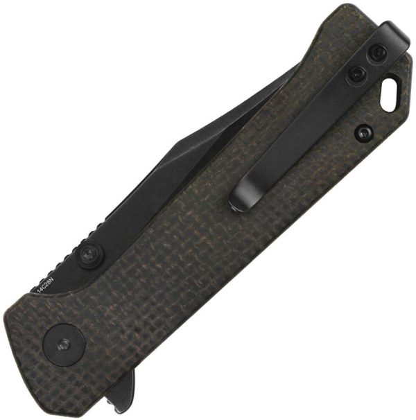 QS147A2_add_01.jpg QSP Grebe Button Lock Brown Micarta Folding Knife 14C28N