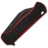 QSP Swordfish Button Lock Folding Knife 14C28N Black Red G10