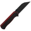 QSP Swordfish Button Lock Folding Knife 14C28N Black Red G10