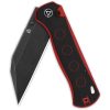 QSP Swordfish Button Lock Folding Knife 14C28N Black Red G10