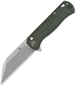 QSP Swordfish Button Lock Green Folding Knife 14C28N Stainless