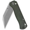 QSP Swordfish Button Lock Green Folding Knife 14C28N Stainless