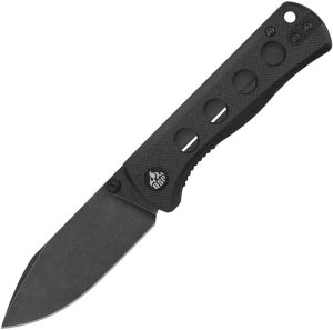 QSP Knife Canary Linerlock Drop Point Black Blade Black G10