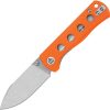 QSP Knife Canary Linerlock Drop Point Stonewash Orange G10