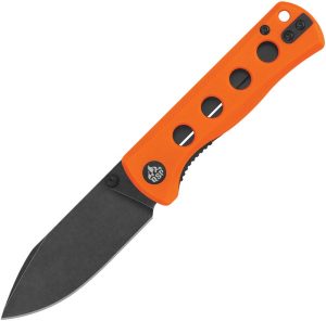 QSP Knife Canary Linerlock Drop Point Black Orange G10