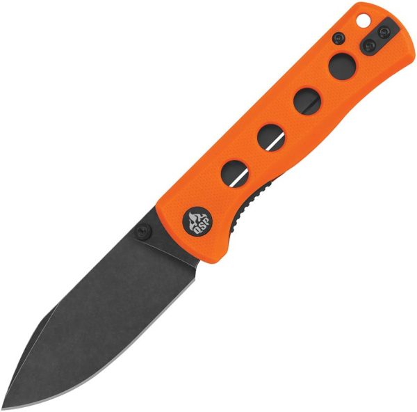 QSP Knife Canary Linerlock Drop Point Black Orange G10